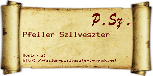 Pfeiler Szilveszter névjegykártya